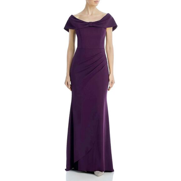 AQUA Formal Maxi Dress Size‎ 0 Pleated Side Slit Evening Wear Purple NEW - Picture 1 of 9
